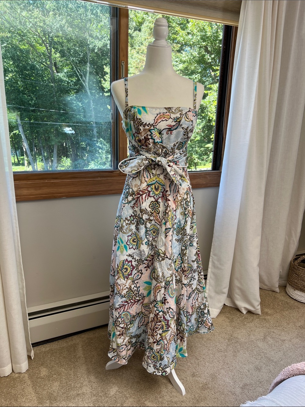 White House Black Market Floral Strap with Yellow and Teal Accents